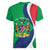 Personalised Namibia Independence Day Women V-Neck T-Shirt Coat Of Arms With African Pattern