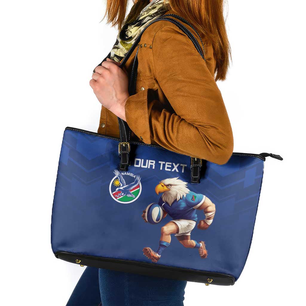 Namibia Rugby Custom Leather Tote Bag Go Welwitschias