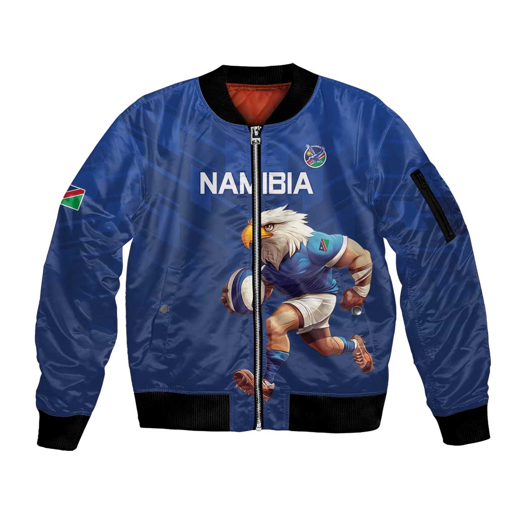 Namibia Rugby Custom Sleeve Zip Bomber Jacket Go Welwitschias