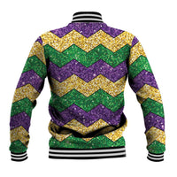 Mardi Gras Zigzag Sparkle Style Baseball Jacket