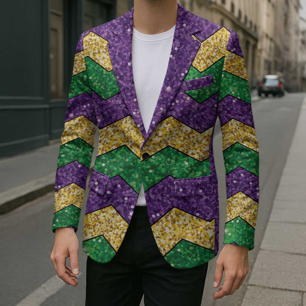 Mardi Gras Zigzag Sparkle Style Blazer