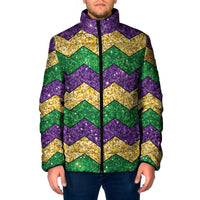 Mardi Gras Zigzag Sparkle Style Padded Jacket