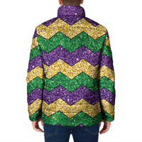 Mardi Gras Zigzag Sparkle Style Padded Jacket