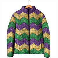 Mardi Gras Zigzag Sparkle Style Padded Jacket
