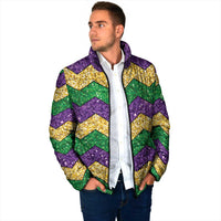 Mardi Gras Zigzag Sparkle Style Padded Jacket
