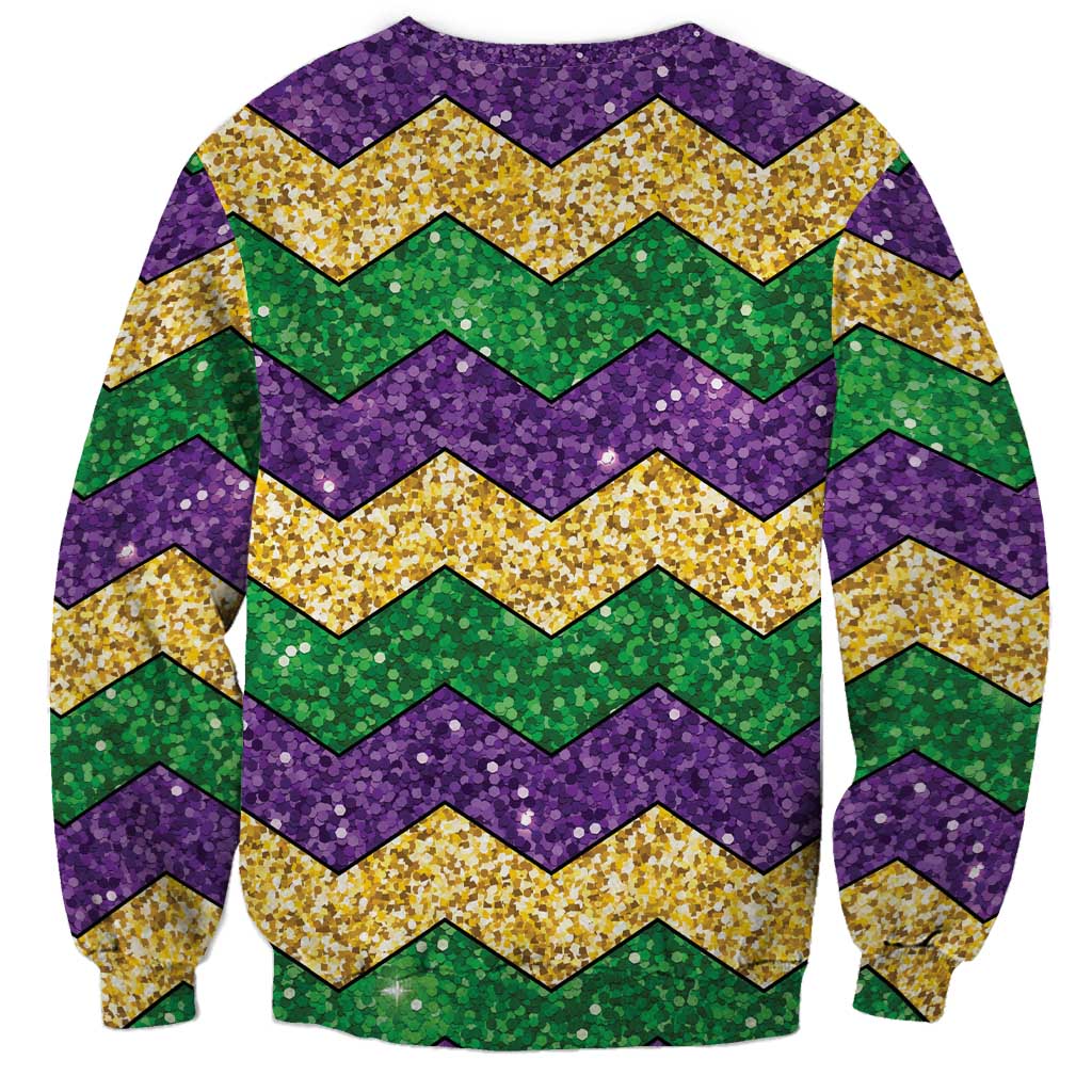 Mardi Gras Zigzag Sparkle Style Sweatshirt