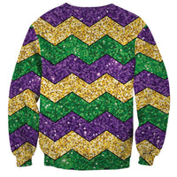 Mardi Gras Zigzag Sparkle Style Sweatshirt