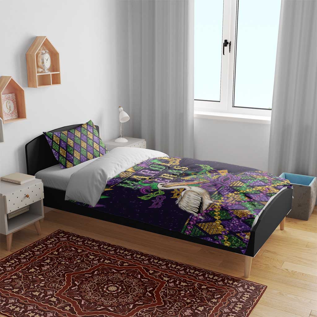 Mardi Gras Pelican Bedding Set Let the Good Times Roll