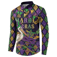 Mardi Gras Pelican Button Sweatshirt Let the Good Times Roll