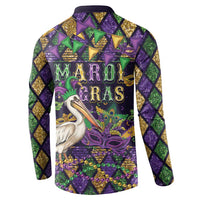 Mardi Gras Pelican Button Sweatshirt Let the Good Times Roll