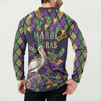 Mardi Gras Pelican Button Sweatshirt Let the Good Times Roll