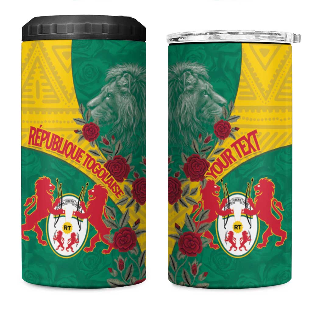 Personalised Republique Togolaise 4 in 1 Can Cooler Tumbler Lion Coat Of Arms