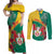 Personalised Republique Togolaise Couples Matching Off Shoulder Maxi Dress and Long Sleeve Button Shirt Lion Coat Of Arms