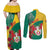 Personalised Republique Togolaise Couples Matching Off Shoulder Maxi Dress and Long Sleeve Button Shirt Lion Coat Of Arms