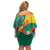 Personalised Republique Togolaise Family Matching Off Shoulder Short Dress and Hawaiian Shirt Lion Coat Of Arms