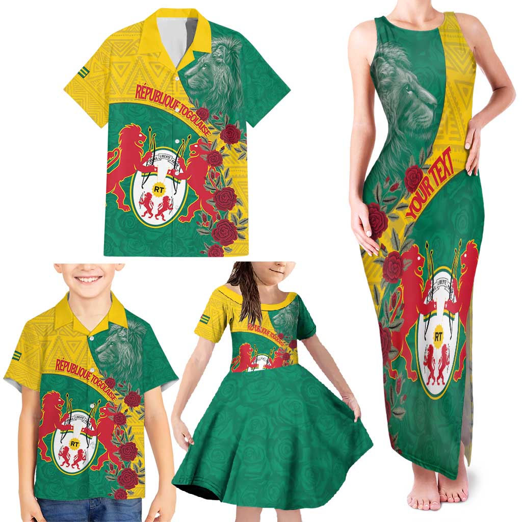 Personalised Republique Togolaise Family Matching Tank Maxi Dress and Hawaiian Shirt Lion Coat Of Arms