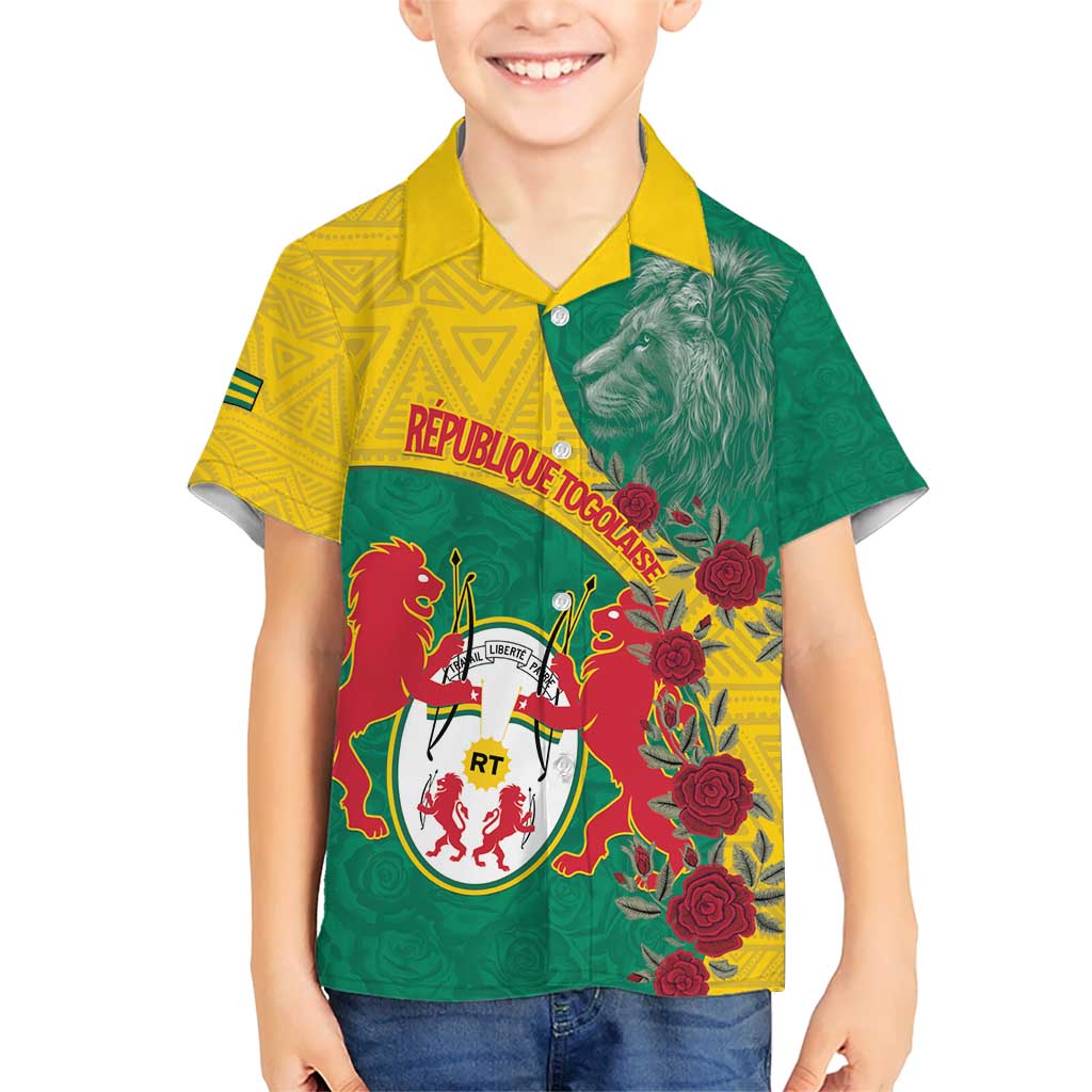 Personalised Republique Togolaise Kid Hawaiian Shirt Lion Coat Of Arms