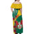 Personalised Republique Togolaise Off Shoulder Maxi Dress Lion Coat Of Arms