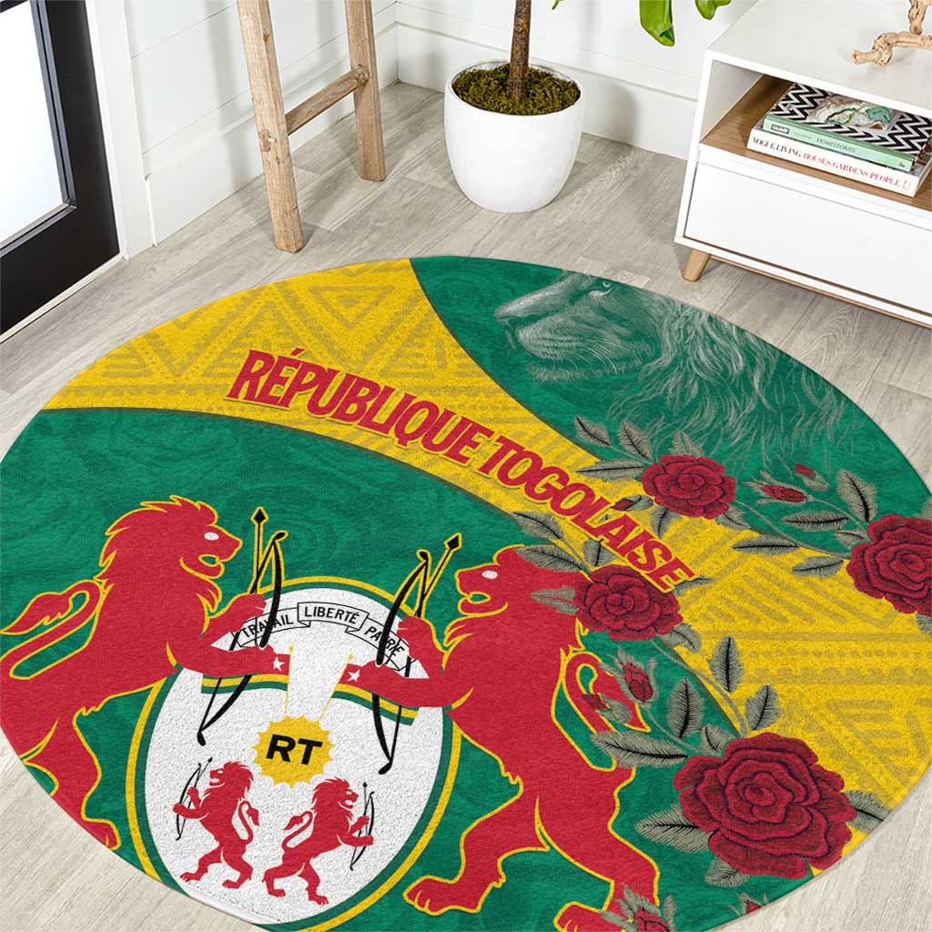 Republique Togolaise Round Carpet Lion Coat Of Arms