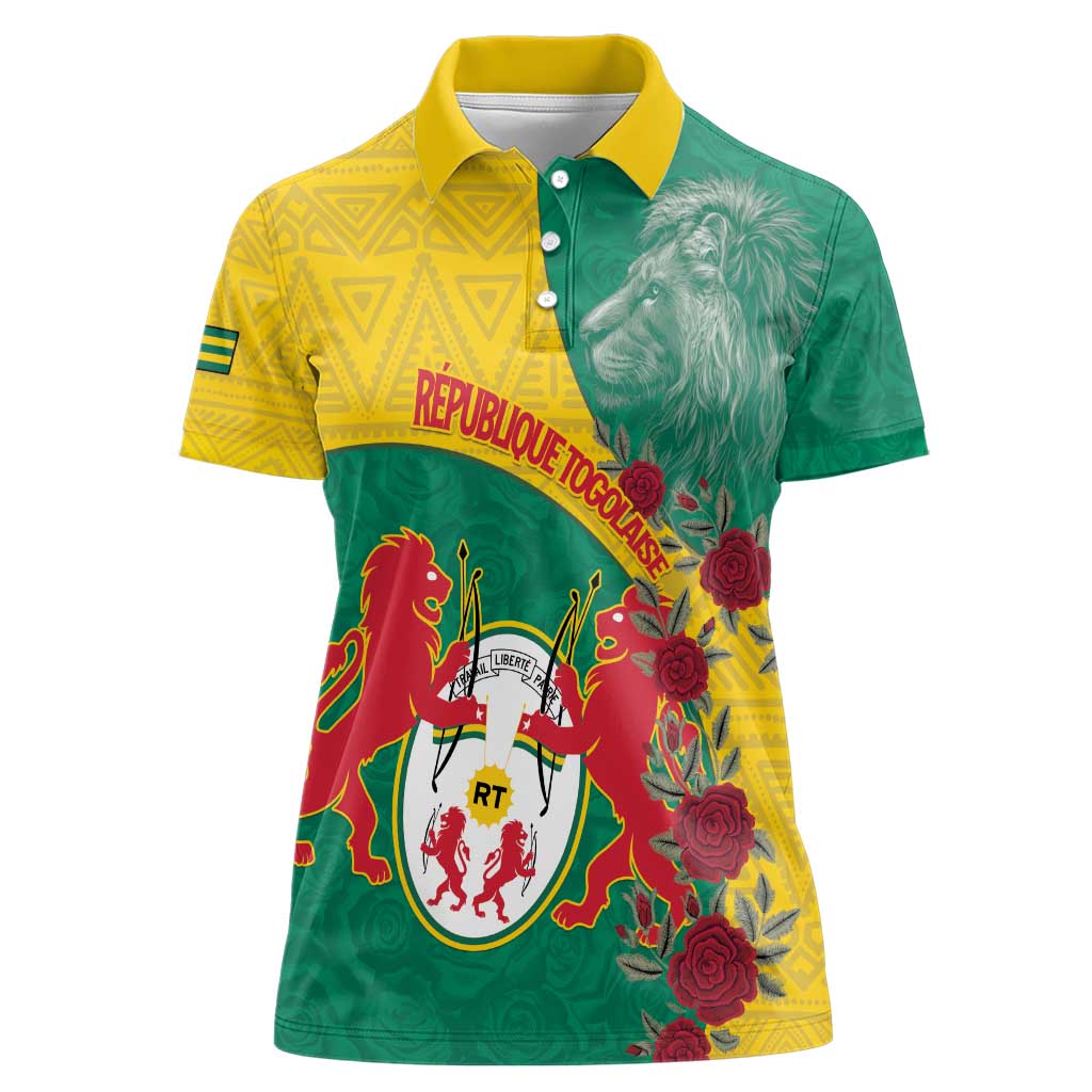 Personalised Republique Togolaise Women Polo Shirt Lion Coat Of Arms