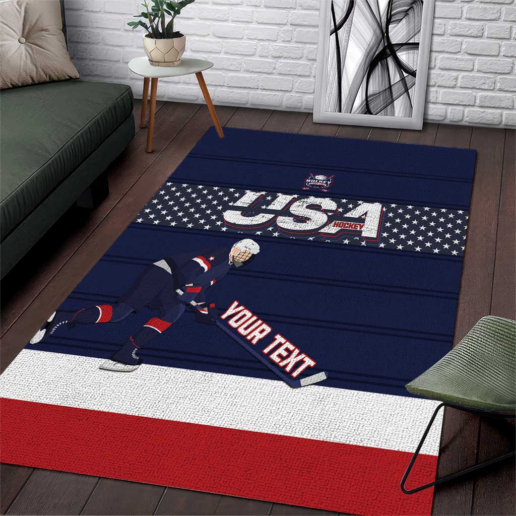 Custom USA Ice Hockey Area Rug Go Champions