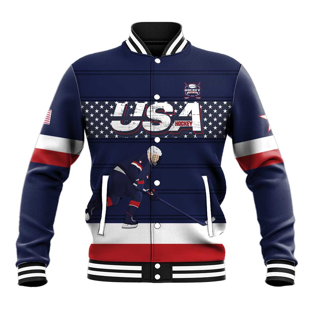 Custom USA Ice Hockey Baseball Jacket Go Champions