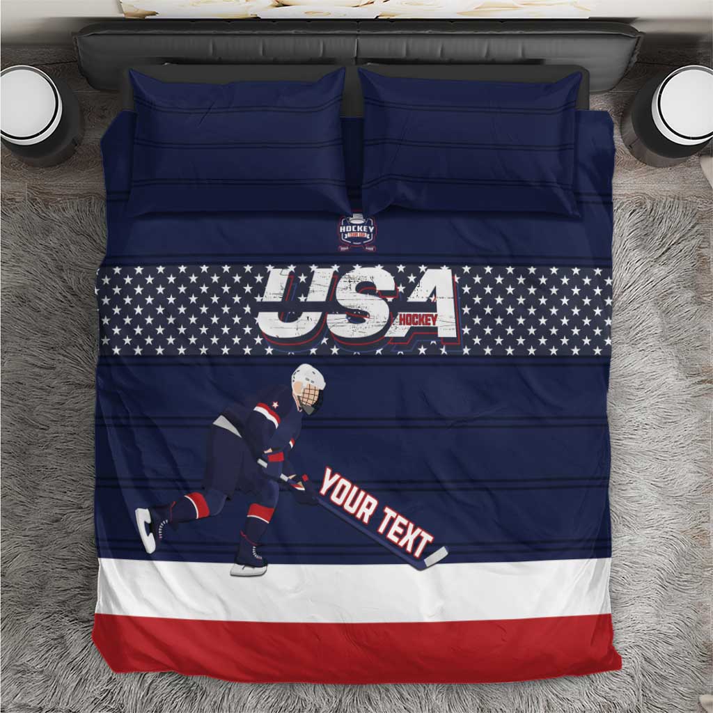 Custom USA Ice Hockey Bedding Set Go Champions