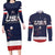 Custom USA Ice Hockey Couples Matching Long Sleeve Bodycon Dress and Long Sleeve Button Shirt Go Champions