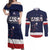 Custom USA Ice Hockey Couples Matching Off Shoulder Maxi Dress and Long Sleeve Button Shirt Go Champions