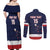 Custom USA Ice Hockey Couples Matching Off Shoulder Maxi Dress and Long Sleeve Button Shirt Go Champions