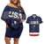 Custom USA Ice Hockey Couples Matching Off Shoulder Short Dress and Hawaiian Shirt Go Champions