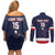 Custom USA Ice Hockey Couples Matching Off Shoulder Short Dress and Long Sleeve Button Shirt Go Champions