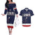 Custom USA Ice Hockey Couples Matching Off The Shoulder Long Sleeve Dress and Hawaiian Shirt Go Champions