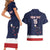 Custom USA Ice Hockey Couples Matching Short Sleeve Bodycon Dress and Hawaiian Shirt Go Champions