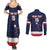 Custom USA Ice Hockey Couples Matching Summer Maxi Dress and Long Sleeve Button Shirt Go Champions