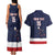 Custom USA Ice Hockey Couples Matching Tank Maxi Dress and Hawaiian Shirt Go Champions