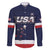 Custom USA Ice Hockey Family Matching Long Sleeve Bodycon Dress and Hawaiian Shirt Go Champions