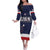 Custom USA Ice Hockey Family Matching Off The Shoulder Long Sleeve Dress and Hawaiian Shirt Go Champions