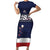 Custom USA Ice Hockey Family Matching Short Sleeve Bodycon Dress and Hawaiian Shirt Go Champions