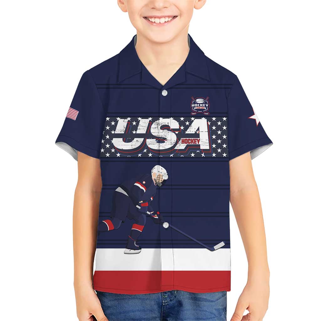 Custom USA Ice Hockey Kid Hawaiian Shirt Go Champions