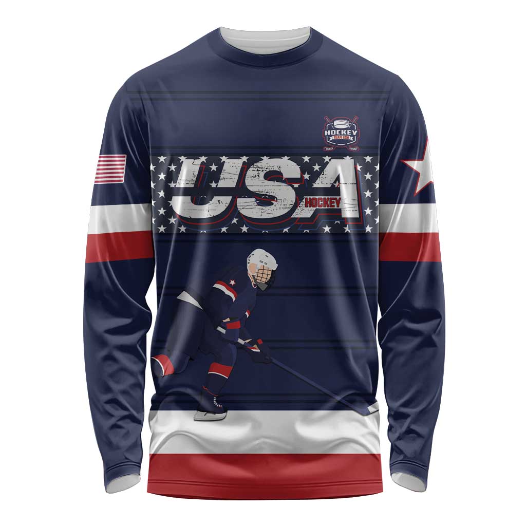 Custom USA Ice Hockey Long Sleeve Shirt Go Champions