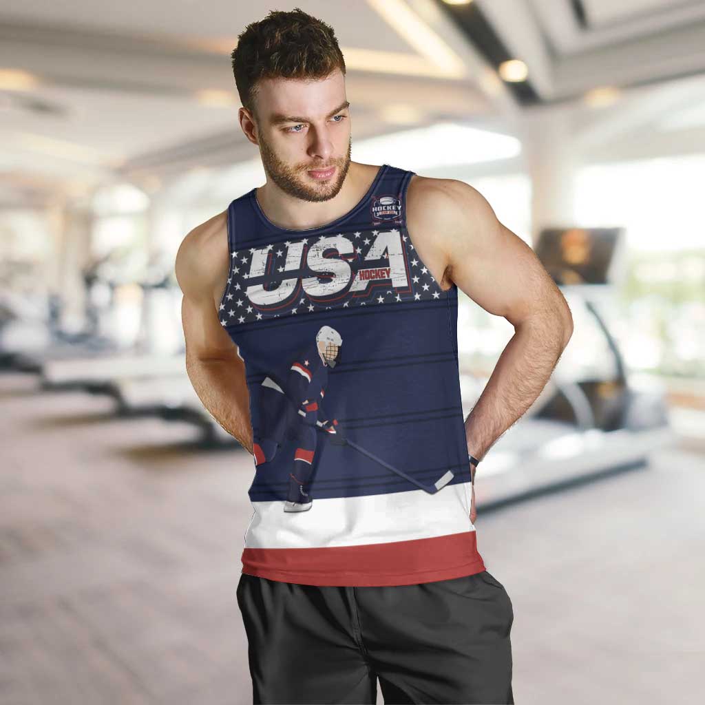 Custom USA Ice Hockey Men Tank Top Go Champions