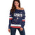 Custom USA Ice Hockey Off Shoulder Sweater Go Champions