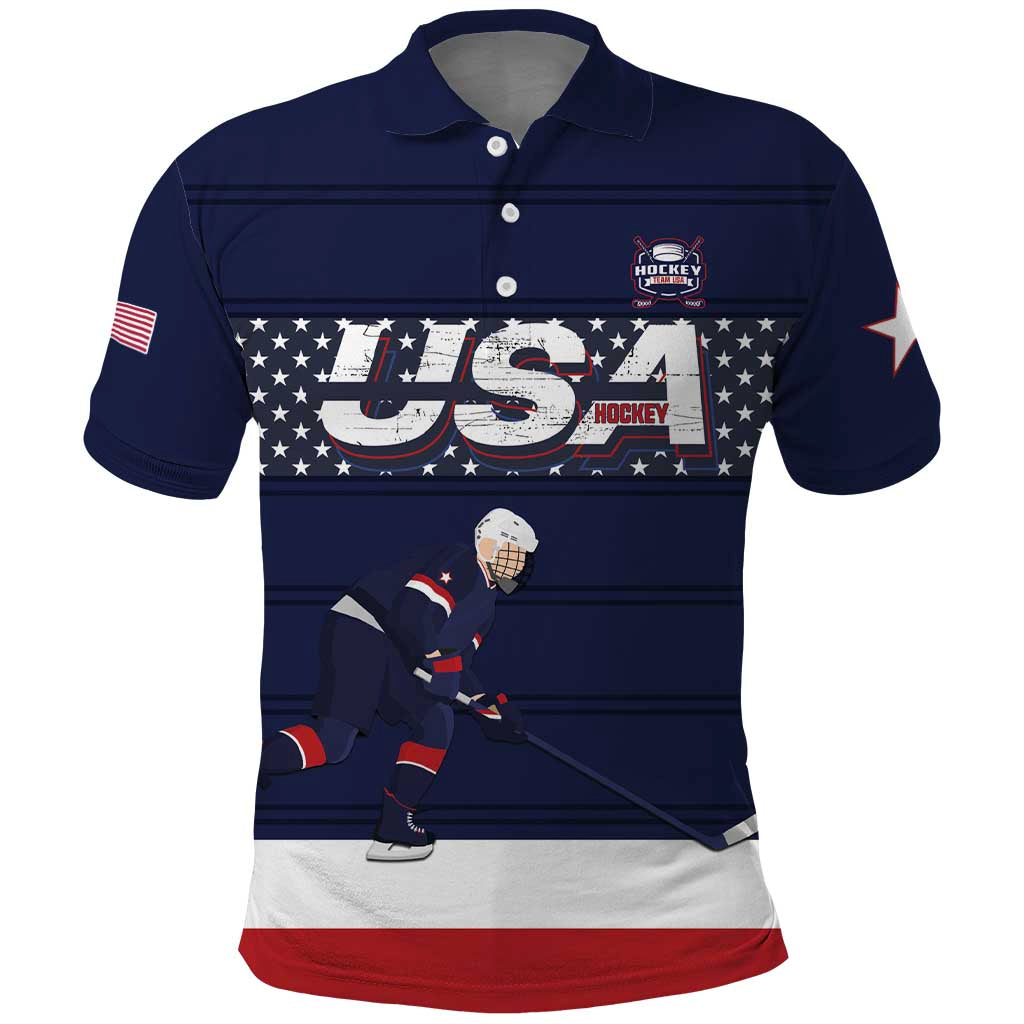 Custom USA Ice Hockey Polo Shirt Go Champions