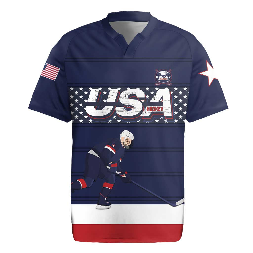 Custom USA Ice Hockey Rugby Jersey Go Champions