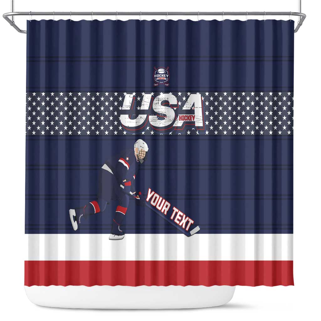 Custom USA Ice Hockey Shower Curtain Go Champions