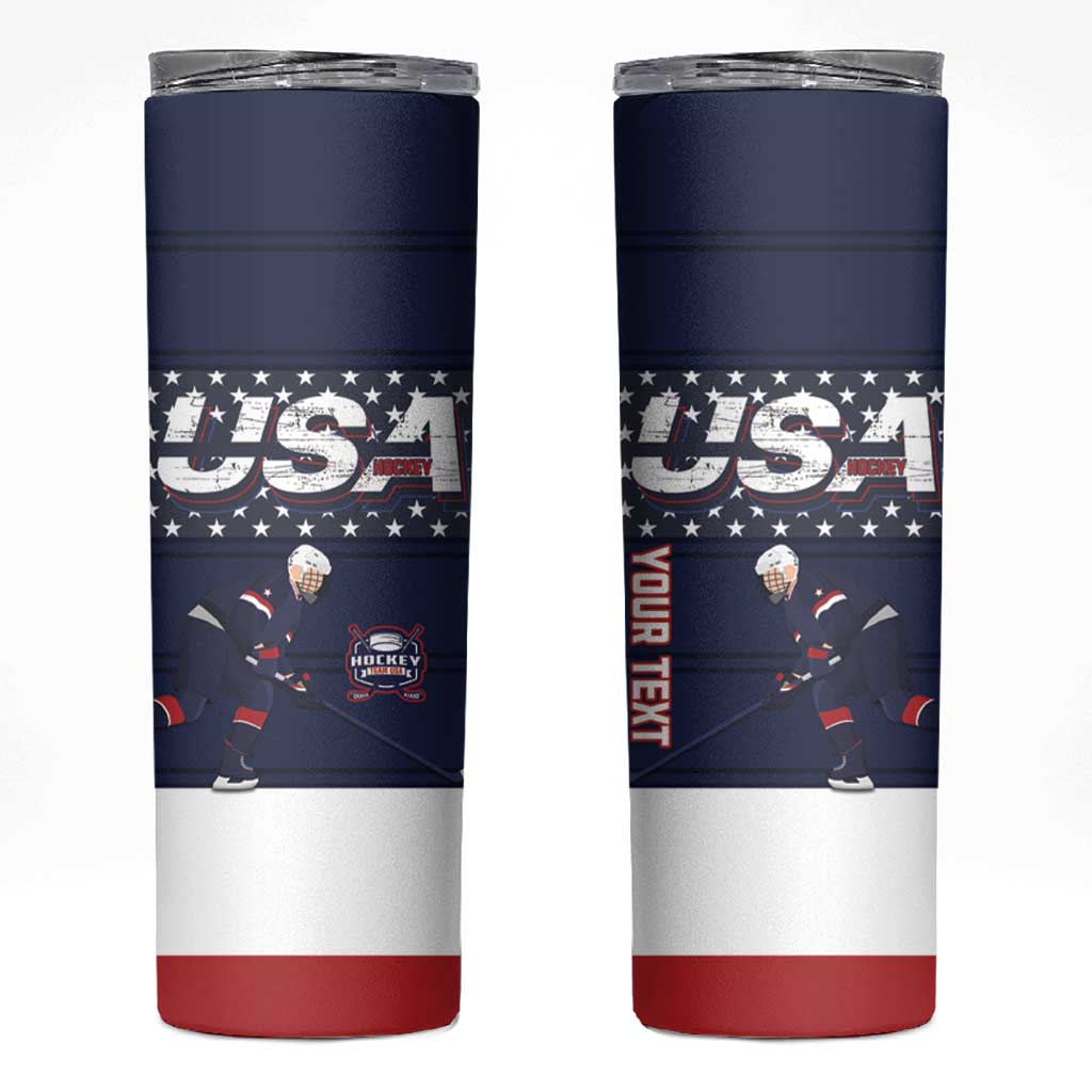 Custom USA Ice Hockey Skinny Tumbler Go Champions