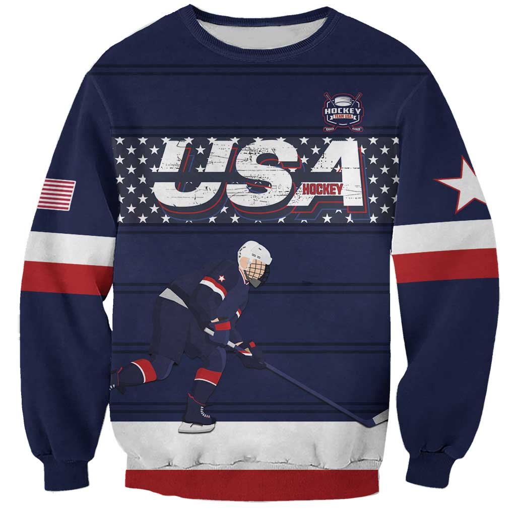 Custom USA Ice Hockey Sweatshirt Go Champions