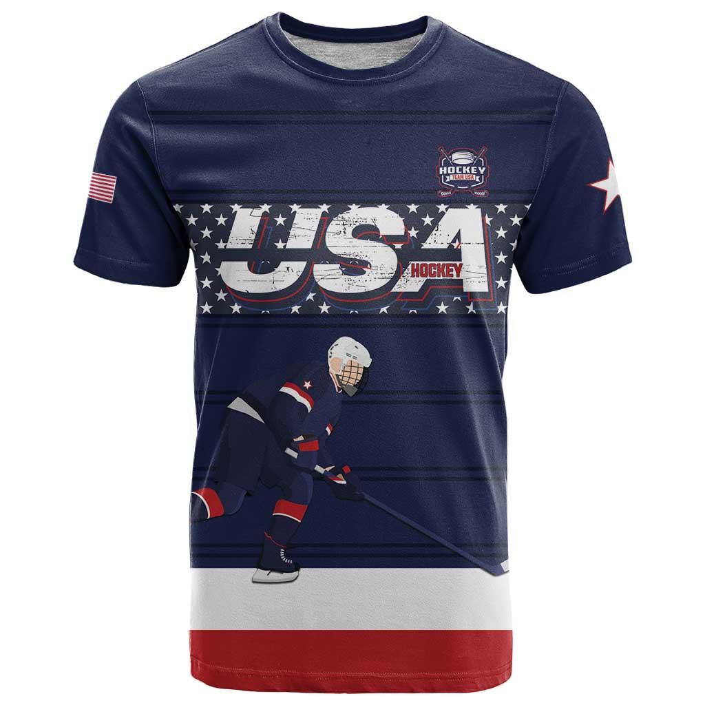 Custom USA Ice Hockey T Shirt Go Champions