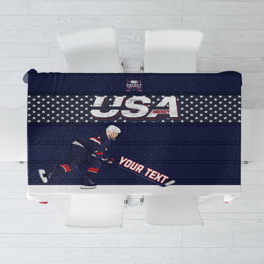 Custom USA Ice Hockey Tablecloth Go Champions